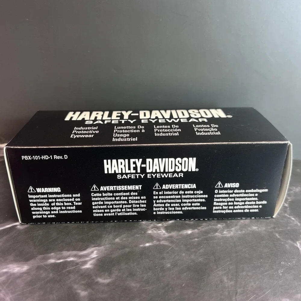 Harley-Davidson HD1500G Clear Lens Black Frame Safety‎ Glasses New In Box